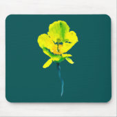 Abstracte waterverf gele bloem muismat (Voorkant)