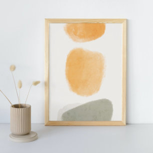 Abstracte Waterverf geometrisch, Abstract, minimaa Poster