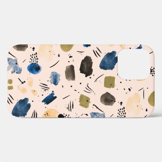 Abstracte Waterverf: geometrisch inktpatroon. Case-Mate iPhone Case (Achterkant (horizontaal))