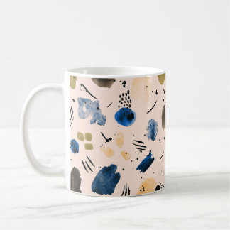 Abstracte Waterverf: geometrisch inktpatroon. Koffiemok