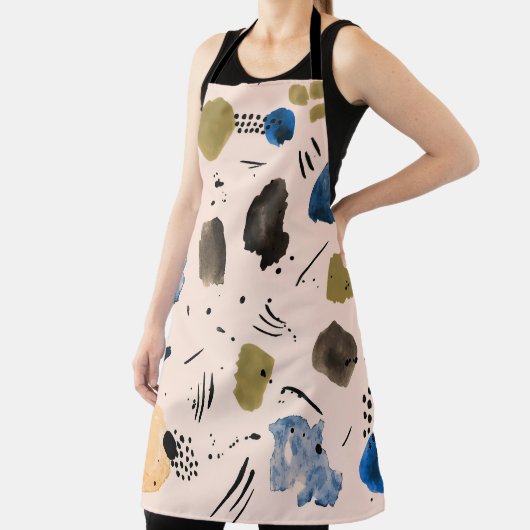 Abstracte Waterverf: geometrisch inktpatroon. Schort (Insitu)