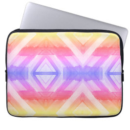 Abstracte waterverf geometrische achtergrond verpa laptop sleeve