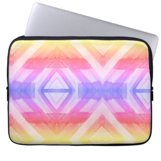 Abstracte waterverf geometrische achtergrond verpa laptop sleeve