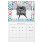 Abstracte Waterverf Geometrische één foto per maan Kalender (Feb 2026)