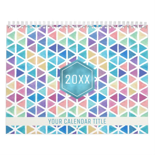 Abstracte Waterverf Geometrische één foto per maan Kalender (Hoes)