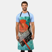 Abstracte waterverf, geometrische kleurrijke vorme schort (Gedragen)