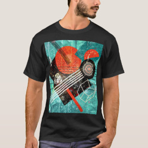 Abstracte waterverf, geometrische kleurrijke vorme t-shirt