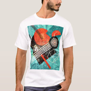 Abstracte waterverf, geometrische kleurrijke vorme t-shirt