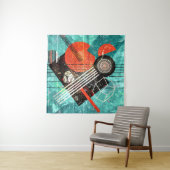 Abstracte waterverf, geometrische kleurrijke vorme wandkleed (In situ)