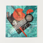 Abstracte waterverf, geometrische kleurrijke vorme wandkleed (Voorkant)