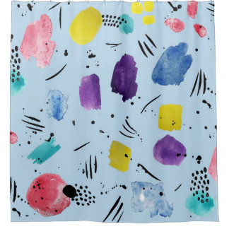 Abstracte Waterverf geometrische vormen patroon Douchegordijn