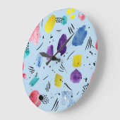 Abstracte Waterverf geometrische vormen patroon Grote Klok (Hoek)