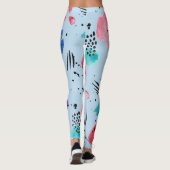 Abstracte Waterverf geometrische vormen patroon Leggings (Achterkant)