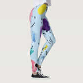 Abstracte Waterverf geometrische vormen patroon Leggings (Rechts)