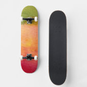 Abstracte waterverf geschilderde achtergrond skateboard (Voorkant)
