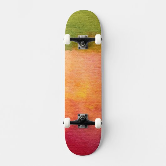 Abstracte waterverf geschilderde achtergrond skateboard (Voorkant)