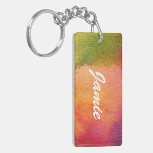 Abstracte waterverf geschilderde achtergrond sleutelhanger (Voorkant Links)
