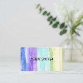 abstracte waterverf geschilderde strepen op maat visitekaartje (Staand voorkant)