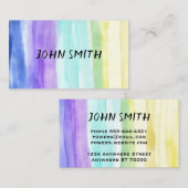 abstracte waterverf geschilderde strepen op maat visitekaartje (Voorkant / Achterkant)