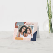 Abstracte Waterverf geschilderde vormen Boho foto Feestdagen Kaart (Voorkant)