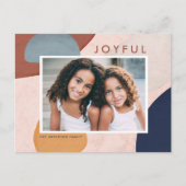 Abstracte Waterverf geschilderde vormen Boho foto Feestdagenkaart (Voorkant)