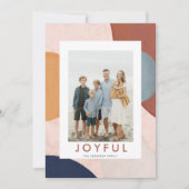 Abstracte Waterverf geschilderde vormen Boho foto Feestdagenkaart (Voorkant)