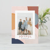 Abstracte Waterverf geschilderde vormen Boho foto Feestdagenkaart (Staand voorkant)