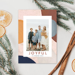 Abstracte Waterverf geschilderde vormen Boho foto Feestdagenkaart