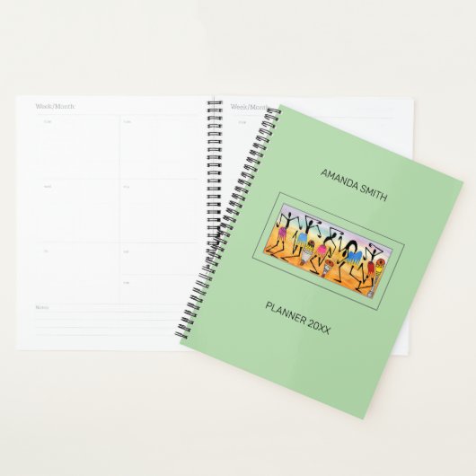 Abstracte, Waterverf Geweldige break dance ritme Planner (Display)