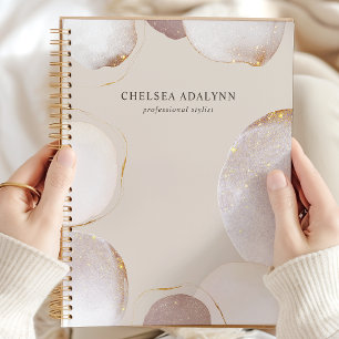 Abstracte waterverf glinsterende luxe elegante gou planner