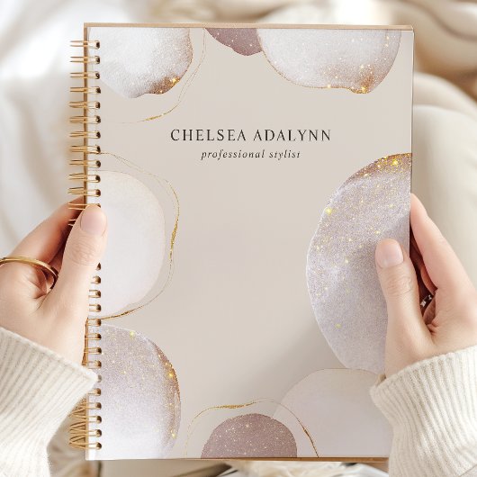 Abstracte waterverf glinsterende luxe elegante gou planner