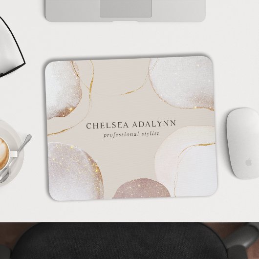 Abstracte Waterverf Glittering Luxury Elegant Gold Muismat