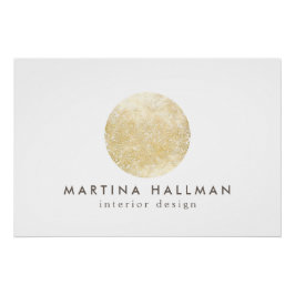 Abstracte Waterverf Gold Circle Logo Downloaden Perfect Poster