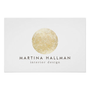 Abstracte Waterverf Gold Circle Logo Downloaden Perfect Poster