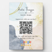 Abstracte Waterverf Gold Foil Review Link QR Code Fotoplaat (voorkant)