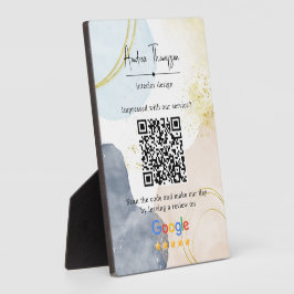 Abstracte Waterverf Gold Foil Review Link QR Code Fotoplaat