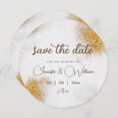 Abstracte Waterverf Gold Glitter Luxury Elegant Save The Date (Voorkant / Achterkant)