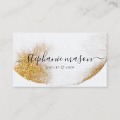 Abstracte Waterverf Gold Glitter Modern Elegant Visitekaartje (Voorkant)