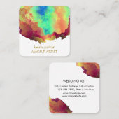 Abstracte Waterverf Gold Splatter Elegante kunst Vierkante Visitekaartje (Voorkant / Achterkant)