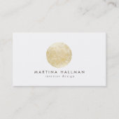 Abstracte Waterverf Gouden Cirkel Logo op Wit Visitekaartje (Voorkant)