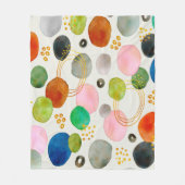 Abstracte Waterverf Gouden Glitter Art Fleece Deken (Voorkant)