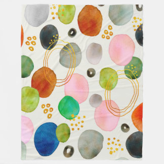 Abstracte Waterverf Gouden Glitter Art Fleece Deken