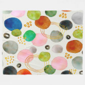 Abstracte Waterverf Gouden Glitter Art Fleece Deken (Voorkant (Horizontaal))