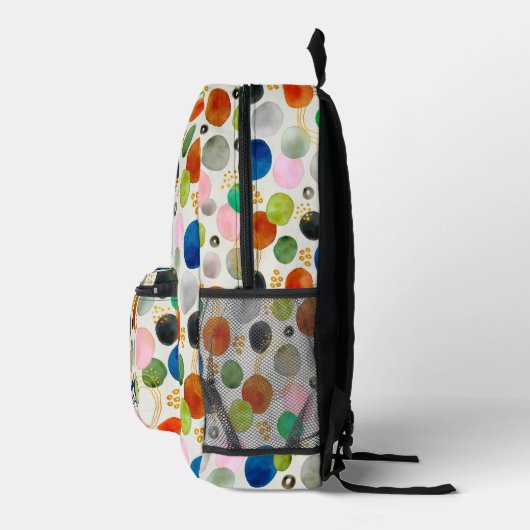 Abstracte Waterverf Gouden Glitter Art + Monogram Bedrukte Rugzak (Rechts)