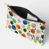 Abstracte Waterverf Gouden Glitter Art + Monogram Etui (Open)