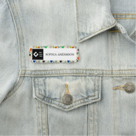 Abstracte Waterverf Gouden Glitter Art + Uw Logo Naamplaatje