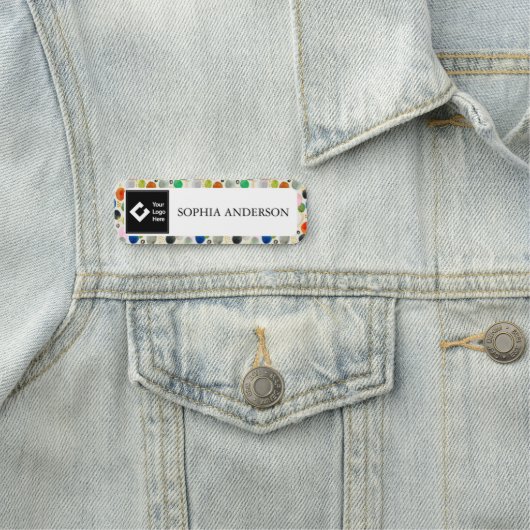 Abstracte Waterverf Gouden Glitter Art + Uw Logo Naamplaatje (In situ)