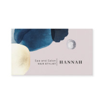 Abstracte Waterverf Gouden Marine Blauwe Borstel