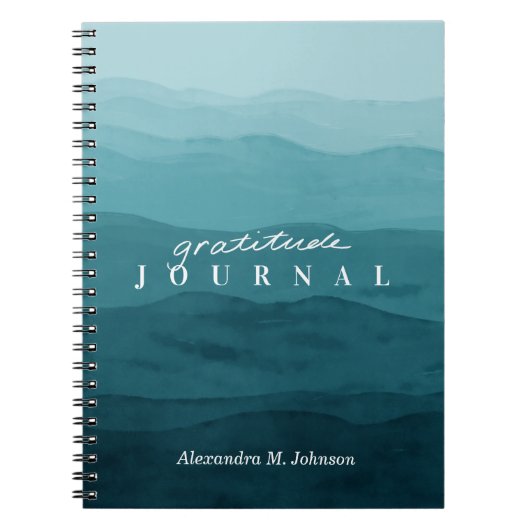 Abstracte Waterverf Gratitude Journal Notitieboek (Voorkant)