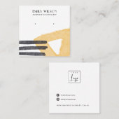 ABSTRACTE WATERVERF GRAY STUD EARRING DISPLAY-KAAR VIERKANTE VISITEKAARTJE (Voorkant / Achterkant)